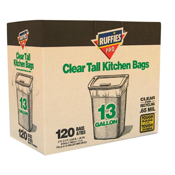 Berry Plastics Ruffies Pro 13 gal Trash Bags Twist Ties, 120PK - BE5249