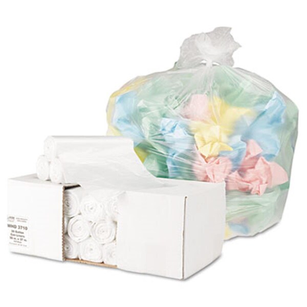 Webster High Density Can Liners- 30 gal- 10 mic- 30 x 37- Natural- 500-Carton, 500PK - HD303710N