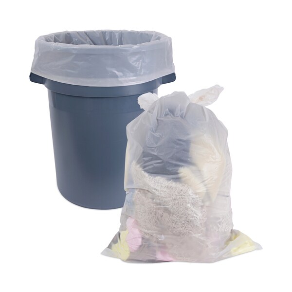 Boardwalk 60 gal Trash Bags, 38 in x 63 in, 1.8 mil, Clear, 75 PK - BWKD38633CL