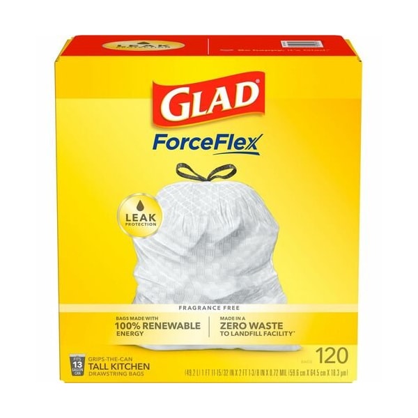 Clorox BAGS, TRASH, W/DRWSTRNG, 13GAL, 3PK - CLO78564CT