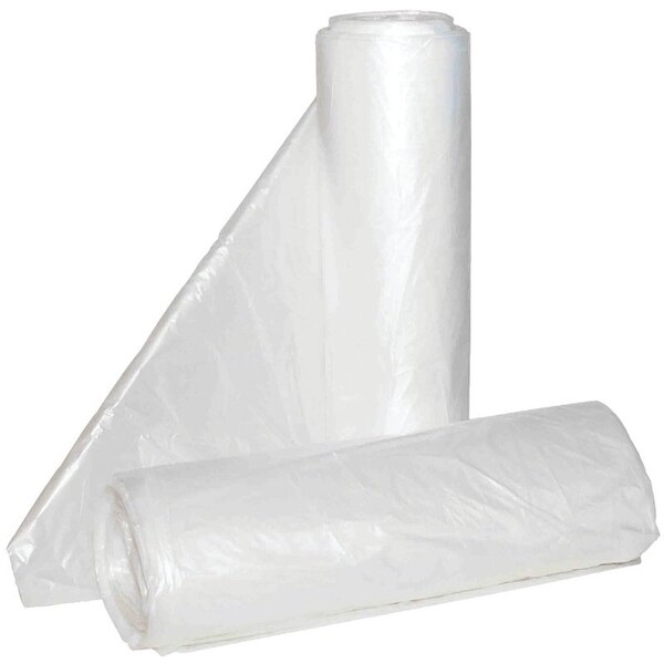 Aluf Plastics HiLene AntiMicrobial Coreless Can Liner, 50 to 55 gal Capacity, HDPE, Clear - HCR-366017C
