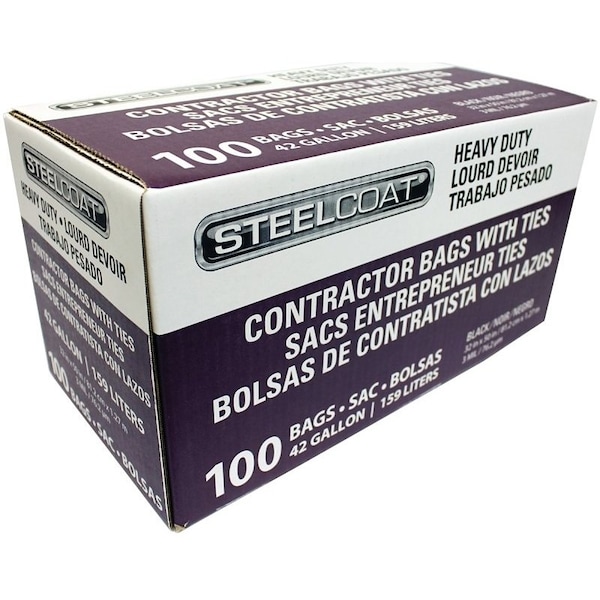 Steelcoat STEELCOAT FG-P9934-05A Trash Bag, 42 gal Capacity - FG-P9934-05A