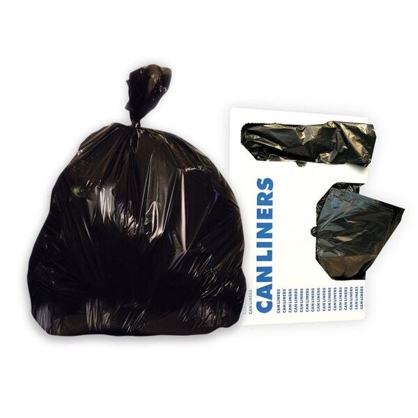 Heritage Bag 17X17 LLDPE Black 0.35 Mil Flat Pack Can Liners 4 Gallon, 1000PK - H3417RK