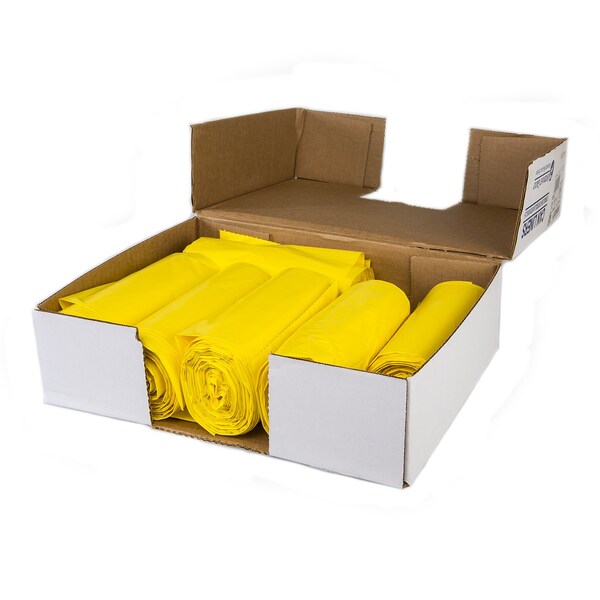 Inteplast Ibs IBS 38 x 46 Yellow Healthcare Bag 16 mic, 5PK - BRS384616Y