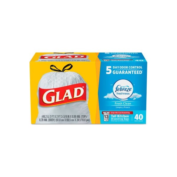 Clorox 13 gal Trash Bags, 1.05 mil (27 Micron), White - 78361