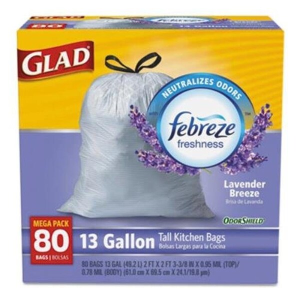 Clorox Clorox CLO78902 13 Gal OdorShield Drawstring Trash Bags - CLO78902