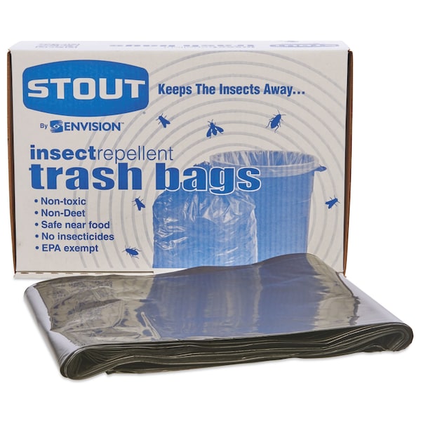 Stout 55 gal Trash Bags, 37 in x 52 in, Super Heavy-Duty, 2 mil, Black, 65 PK - P3752K20