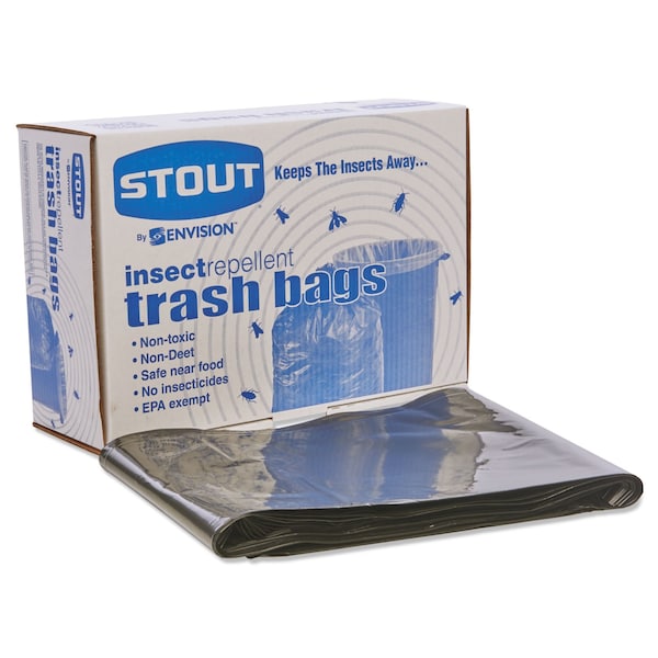 Stout 55 gal Trash Bags, 37 in x 52 in, Super Heavy-Duty, 2 mil, Black, 65 PK - P3752K20