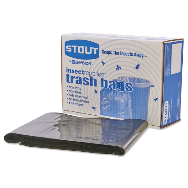 Stout 55 gal Trash Bags, 37 in x 52 in, Super Heavy-Duty, 2 mil, Black, 65 PK - P3752K20