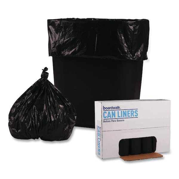 Boardwalk 4 gal Trash Bags, 17 in x 17 in, Light-Duty, 0.35 mm, Black, 1000 PK - BWK 1717L