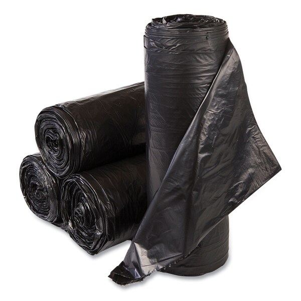 Inteplast Group 55 gal Trash Bags, 36 in x 60 in, Super Heavy-Duty, 0.87 mil, Black, 150 PK - S366022K
