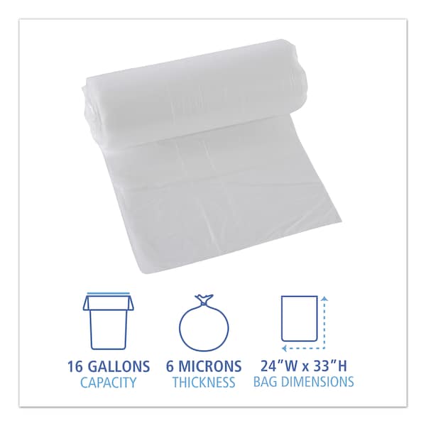 Boardwalk 12 gal - 16 gal Trash Bags, 24 in x 33 in, Natural - Z4833RNKR01