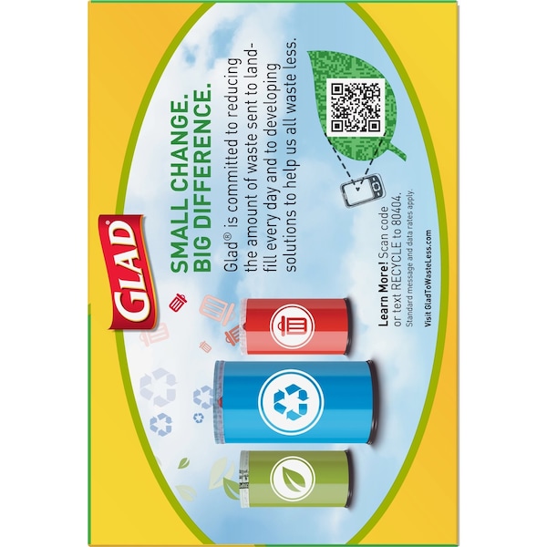 Glad Recycle Waste Bags, 0.9 mm, 45 PK - 78543