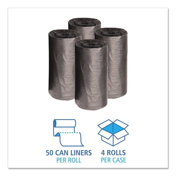 Boardwalk 10 gal Trash Bags, 48 in x 23 in, 0.35 mil, Black, 500 PK - H4823RKKR01