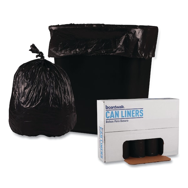 Boardwalk 10 gal Trash Bags, 48 in x 23 in, 0.35 mil, Black, 500 PK - H4823RKKR01