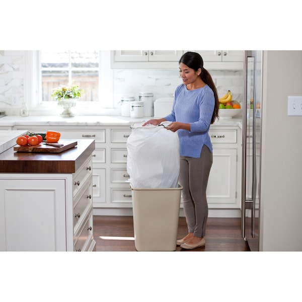Glad 13 gal Trash Bags, 24 in x 27 1/2 in, Extra Heavy-Duty, 0.78 mil, White - 78361