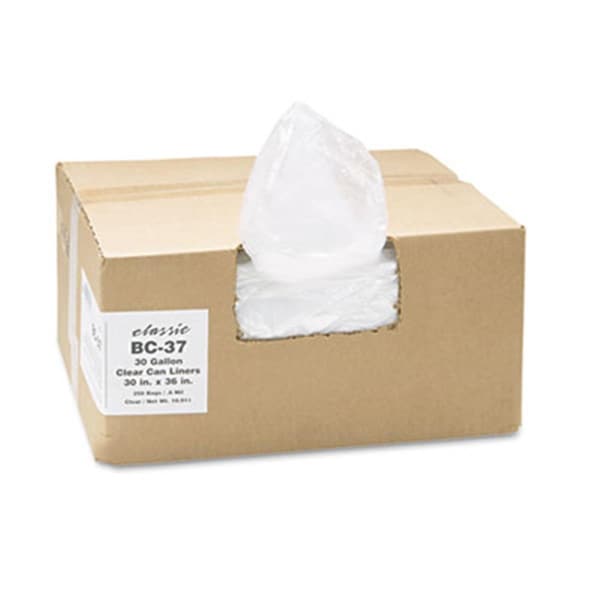 Vortex Clear Low-Density Can Liners- 30 gal- 0.75 mil- 30 x 36- Clear, 250PK - VO3328425