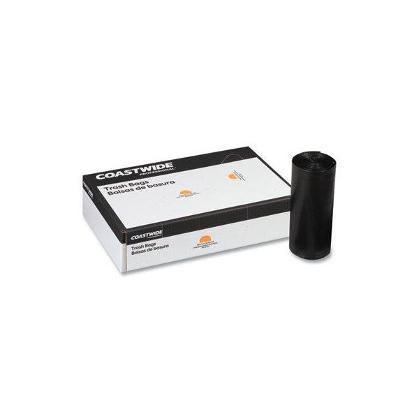 Coastwide HIGH-DENSITY CAN LINERS, 12 TO 16 GAL, 0.31 MIL, 24in X 33in, BLACK, 20PK - 888979