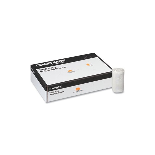 Coastwide HIGH-DENSITY CAN LINERS, 30 GAL, 0.31 MIL, 30in X 37in, CLEAR, 20PK - 1483190