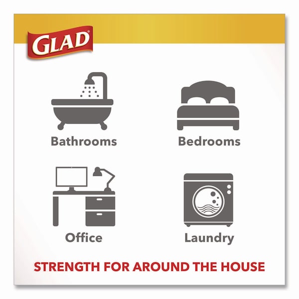 Glad 4 gal Trash Bags, 8 in x 18 in, Standard-Duty, .5 Mil, White, 156 PK - 78812