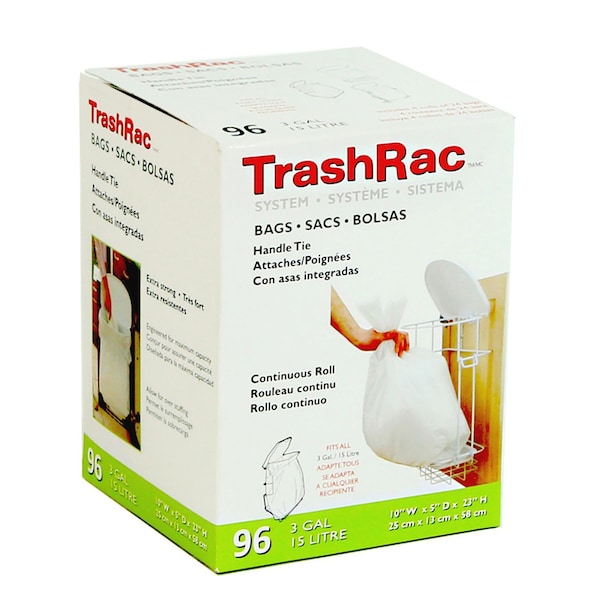 Sunbeam Trashrac 3 gal Trash Bags, 0.7 mm, 6 PK - 87096