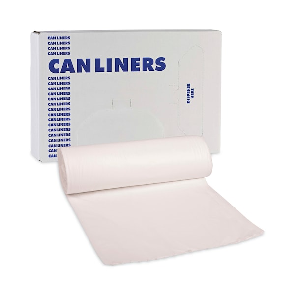 Boardwalk 55 gal Trash Bags, 38 in x 58 in, 0.63 mil, White - BWK515