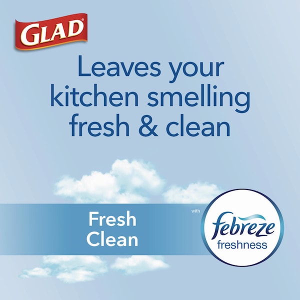 Glad 13 gal Trash Bags, 24 in x 27.38 in, Extra Heavy-Duty, .60 Mil, White - 78899BX