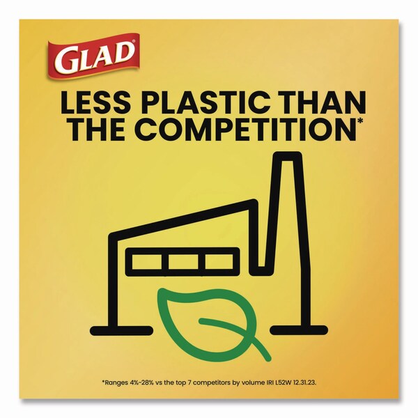 Glad 30 gal Trash Bags, 30 in x 33 in, Super Heavy-Duty, 1.05 mil, Black - 78952