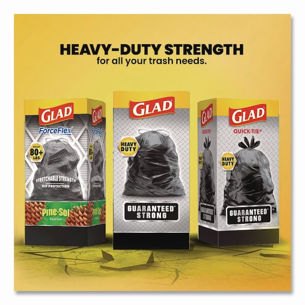 Glad 30 gal Trash Bags, 30 in x 33 in, Super Heavy-Duty, 1.05 mil, Black - 78952