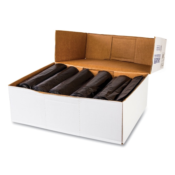 Inteplast Group 10 gal Trash Bags, 24 in x 24 in, Light-Duty, 6 microns, Black, 1000 PK - EC242406K