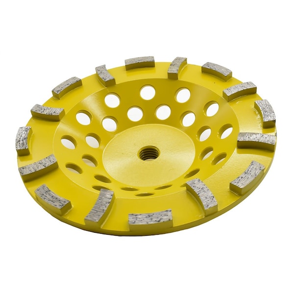 Rueda de copa de turbina abrasiva de 7 pulgadas con cuerpo de acero y roscas de 5/8 pulgadas-11 - 7STRCW de Specialty Diamond