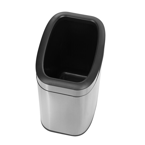 Alpine Industries 2.6 Gal. Stainless Steel Rectangular Liner Open Top Trash Can - 470-10L