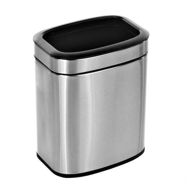 Alpine Industries 2.6 Gal. Stainless Steel Rectangular Liner Open Top Trash Can - 470-10L