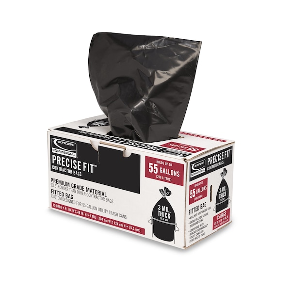 Suncast Commercial CONTRACTOR PRECISE FIT BAGS for 55 GALLON TRASH CANS - UCL55315B