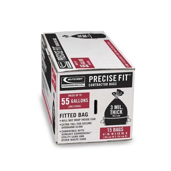 Suncast Commercial CONTRACTOR PRECISE FIT BAGS for 55 GALLON TRASH CANS - UCL55315B