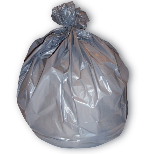 Heritage Bag 38X58 LLDPE Gray 1.10 Mil Flat Pack Can Liners 60 Gallon, 100PK - H7658SG