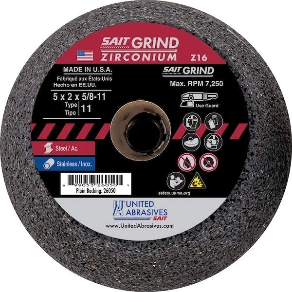United Abrasives/Sait Copa Rueda 5x2x5811 Zirc MBPK6 - 26053