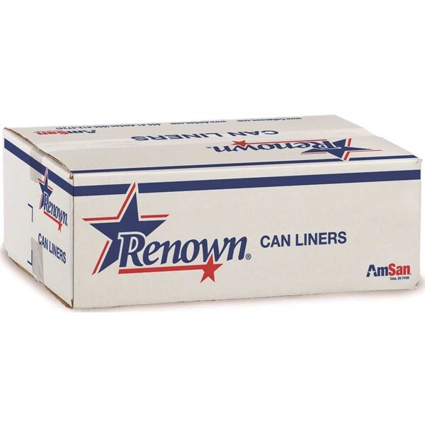 Renown 15 Gal. 0.70 mil 24 in. x 32 in. Black Can Liner, 500PK - REN21533RL