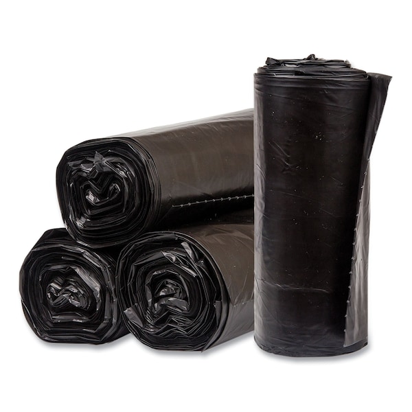 Inteplast Group 60 gal Trash Bags, 38 in x 60 in, Heavy-Duty, 17 microns, Black, 200 PK - S386017K