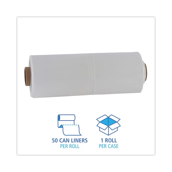 Boardwalk 60 gal Trash Bags, 38 in x 63 in, 2.7 mil, Clear - BWKD38634CL
