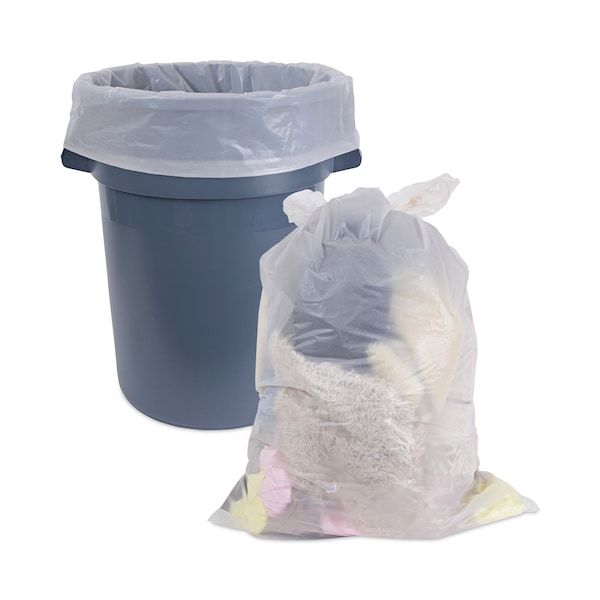 Boardwalk 60 gal Trash Bags, 38 in x 63 in, 2.7 mil, Clear - BWKD38634CL