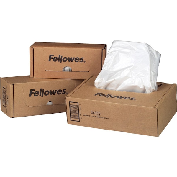 Fellowes 7 gal Shredder Bags, Clear, 100 PK - FEL36052