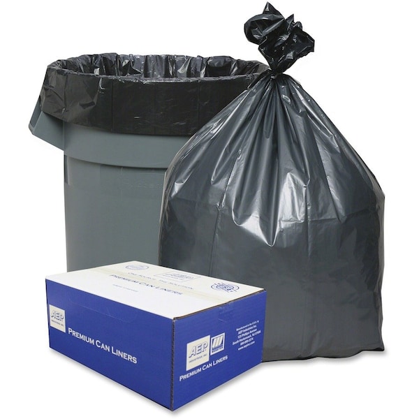 Webster 60 gal Trash Can Liners, XL, 1.70 mil (43 Micron), Gray, 50 PK - WBIPLA6070