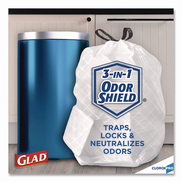 Glad 13 gal Trash Bags, 24 in x 27.38 in, .95 Mil, Gray - CLO 78526