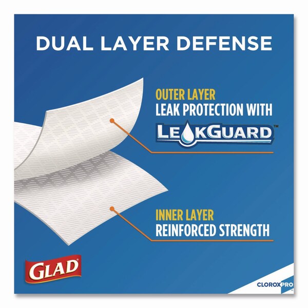 Glad 13 gal Trash Bags, 24 in x 27.38 in, .95 Mil, Gray - CLO 78526