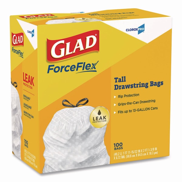 Glad 13 gal Trash Bags, 24 in x 27.38 in, .95 Mil, Gray - CLO 78526