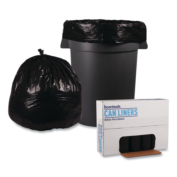 Boardwalk 45 gal Trash Bags, 40 in x 48 in, Extra Heavy-Duty, 1 mil, Black - BWK527