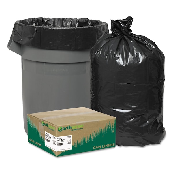 Earthsense Commercial 33 gal Trash Bags, 32.5 in x 40 in, Heavy-Duty, 0.9 mil, Black, 80 PK - RNW1TL80V