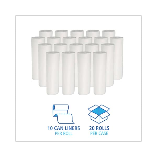 Boardwalk 20 gal - 30 gal Trash Bags, 30 in x 36 in, 0.62 mil, White, 200 PK - PNL511
