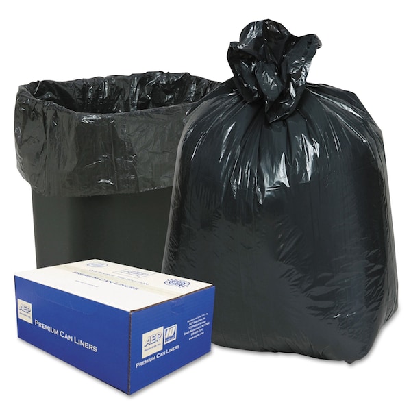 Classic 10 gal Trash Bags, 24 in x 23 in, Light-Duty, 0.6 mil, Black, 500 PK - WEBB24